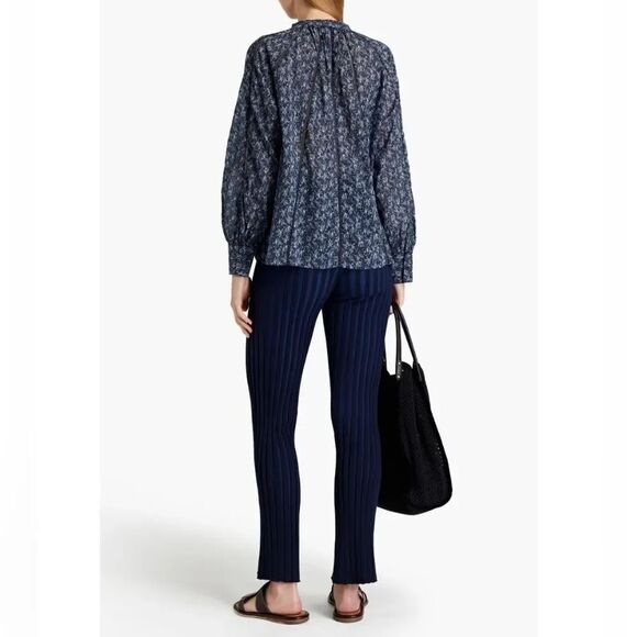 JOIE Dracha Printed Blue Long Sleeve Cotton Blouse Size Small - Picture 3 of 16